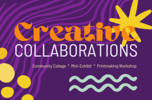 Abstract purple and orange graphic with text "Creative Collaborations"