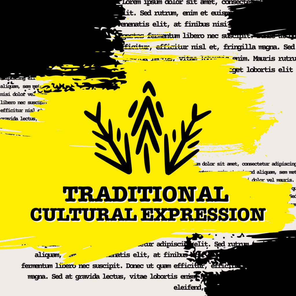 artwork of arrows with text "Traditional Cultural Expression"