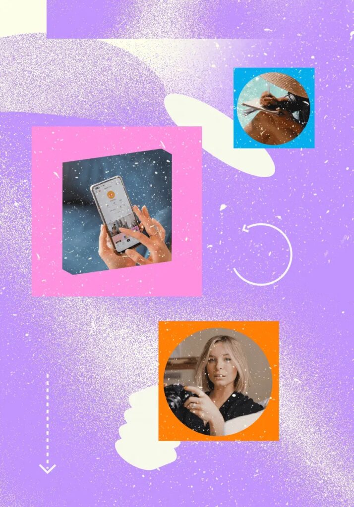 purple image with random influencer bubbles