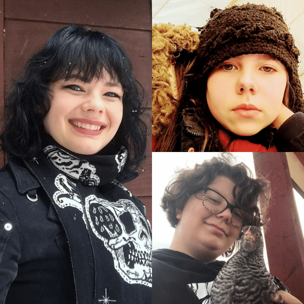 splice image of three people