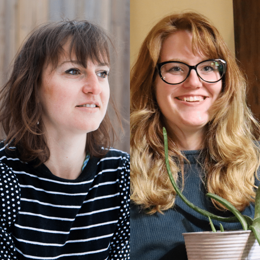 Splice image of two women